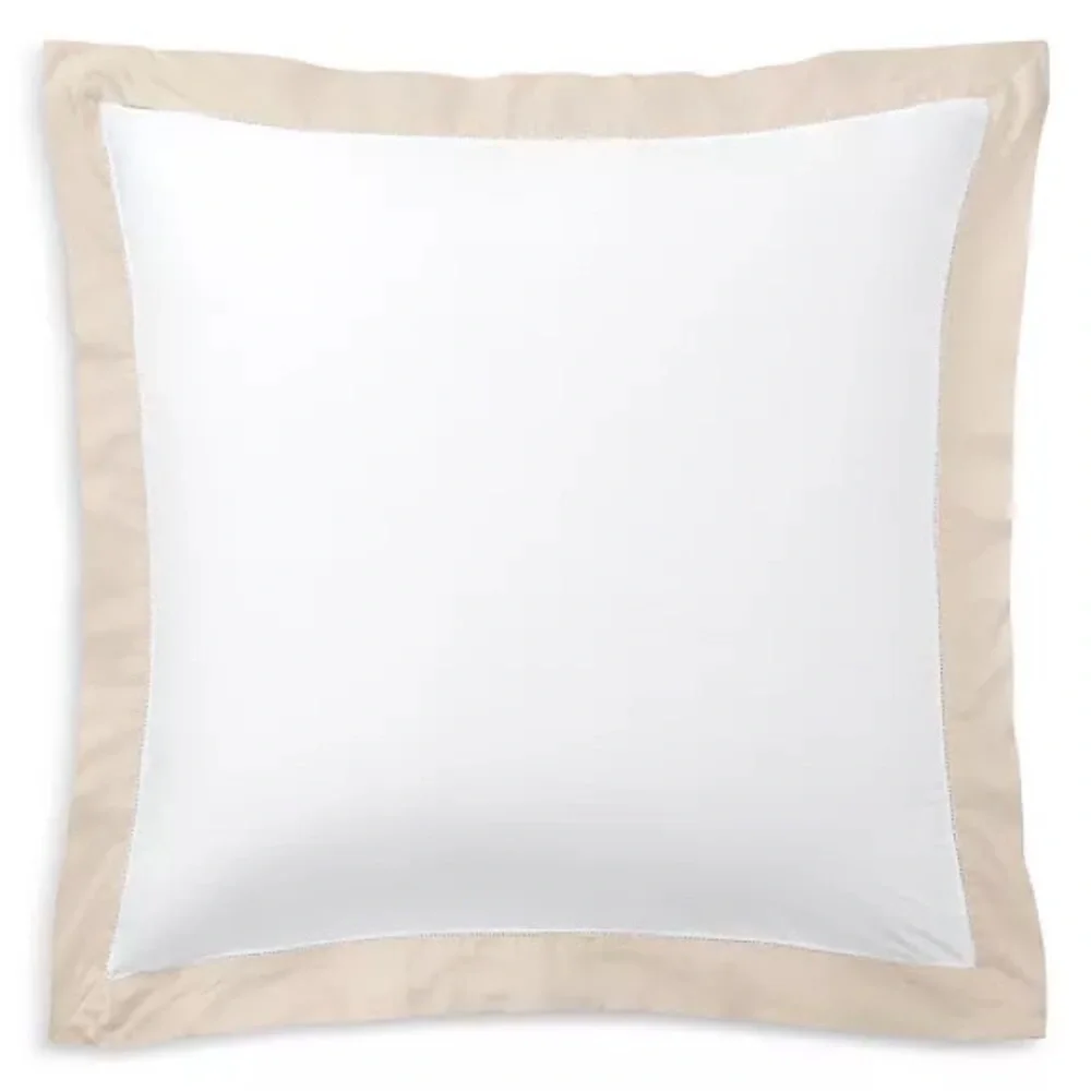 Set Of 2 Ralph Lauren White Coastal Sand Organic Sateen Euro Sham 26 X 26 Pair